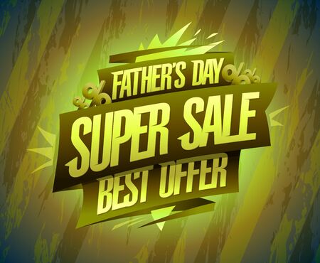 Father's day super sale, best offer banner templateのイラスト素材