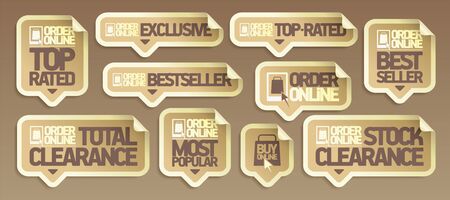 Order online stickers collection - top rated, exclusive, best seller, stock and total clearance, most popularのイラスト素材