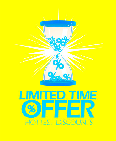 Limited time offer - vector banner template with hourglass
