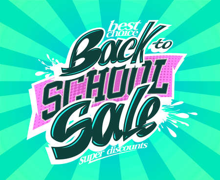 Back to school sale vector web banner or flyer design templateのイラスト素材