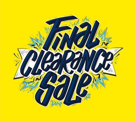 Final clearance sale vector web banner mockup with hand drawn letteringのイラスト素材