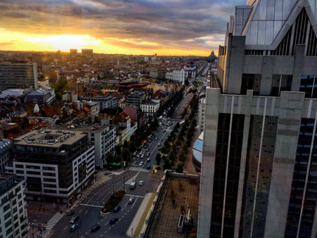sunset in Brusselsの写真素材
