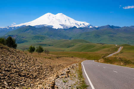 Amazing road to Elbrus mountain