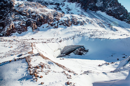 Beautiful ice cave in glacier