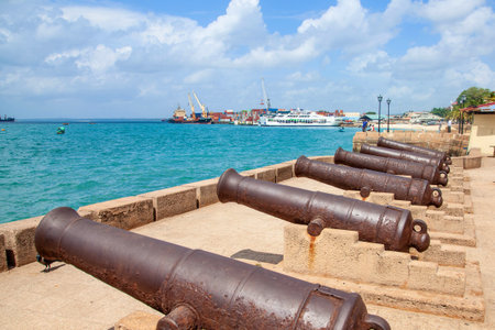 Cannons in Stone Town, Zanzibarの写真素材