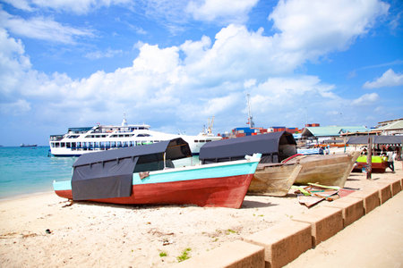 Harbour of Stone Town in Zanzibarの写真素材
