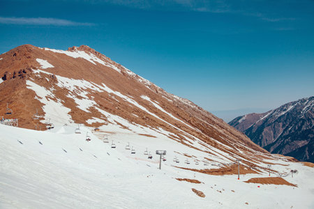 Beautiful landscape of winter snow mountains. travel concept.