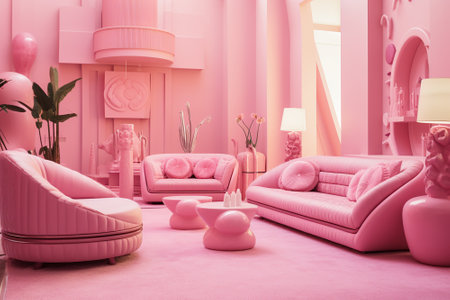 Pink design room. Generative AIの素材