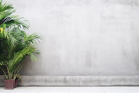 Bali style gray wall background with empty template for text.の素材