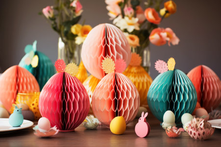 Easter paper decor for party.の素材
