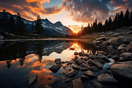 Beautiful landscape mountains. Travel concept.の素材