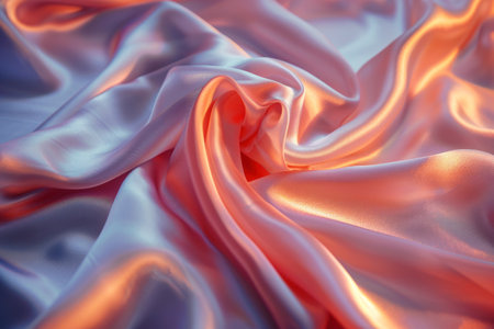 Elegant cream silk fabric with soft folds and a smooth texture.の素材