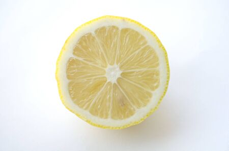 lemon slice isolated on white, half lemon on white backgroundの写真素材
