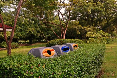 trashcan in public park, merge to the decorationの写真素材