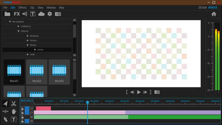 Video editor. Program interface. Overlay. Simulate the transparency of the view window. Template. Mock up. Vector illustration.のイラスト素材