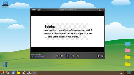 Video Player and Computer Desktop. Template. Vector illustration. Isolated background.のイラスト素材