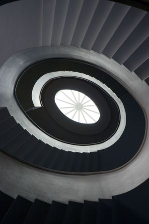 Spiral staircase  / A spiral staircase leading upの写真素材