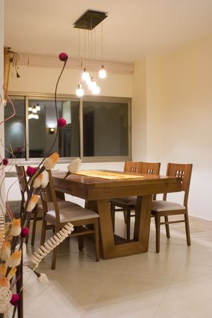 dinner room/ living room dinner tableの写真素材