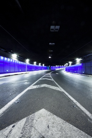 Interior of urban tunnel without trafficの写真素材