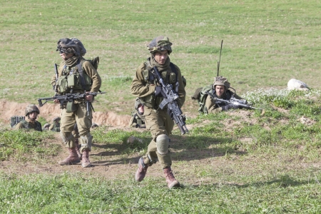  Israel - February 02, 2012; Israeli Paratroopers brigade during training Israel Defense Forces のeditorial素材