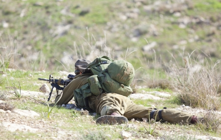 Israel Defense Forces - Paratroopers brigade during training の写真素材