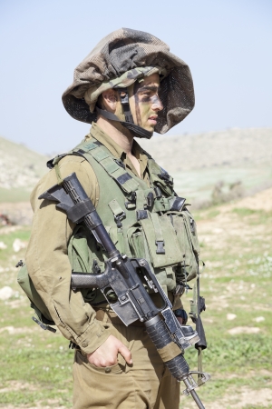  Israel - February 09, 2012; Israeli Paratroopers brigade during training Israel Defense Forces のeditorial素材