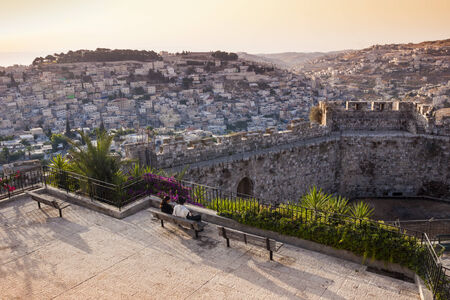 Young Orthodox Jewish couple in Old City, Jerusalem, Israelのeditorial素材