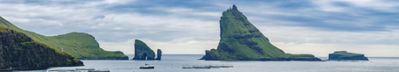 Panorama Of Drangarnir gates, Faroe islandsの写真素材