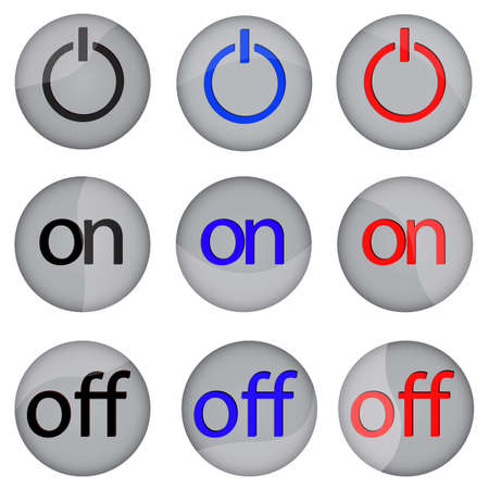 Vector illustration of buttons on and off.のイラスト素材