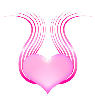 illustration of a heart with wings.のイラスト素材