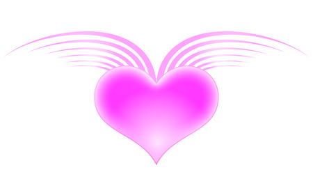illustration of a heart with wings.のイラスト素材