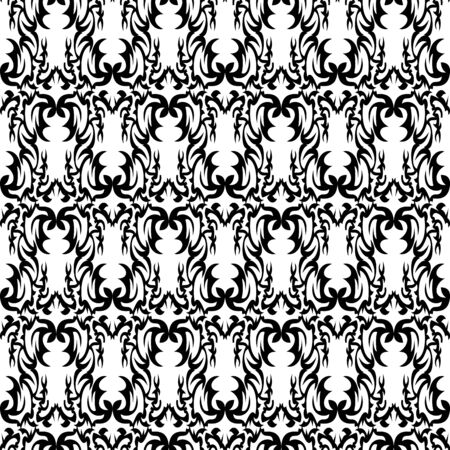 Vector illustration of seamless texture with decorative ornaments.のイラスト素材