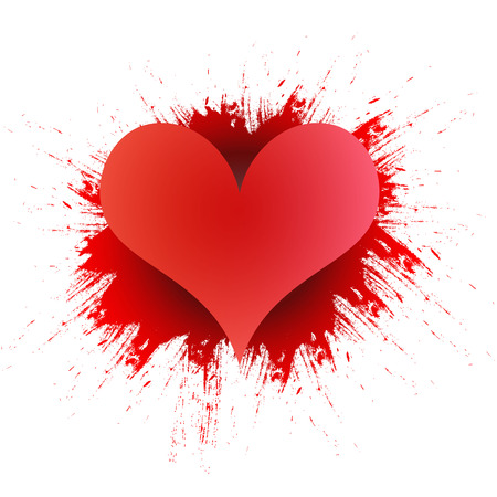 Template with heart and splashes in the background.のイラスト素材