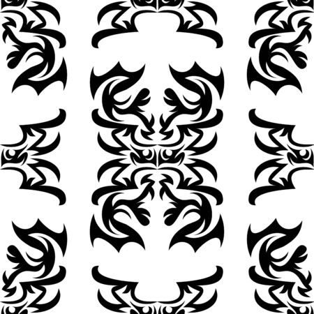 Vector illustration of seamless texture with ornaments.のイラスト素材