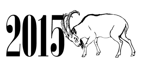 Vector illustration of symbol of 2015, the goat.のイラスト素材