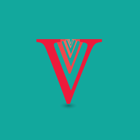 Vector illustration of a logo with the letter V repeated in each other and reduce the intensity of the color.のイラスト素材