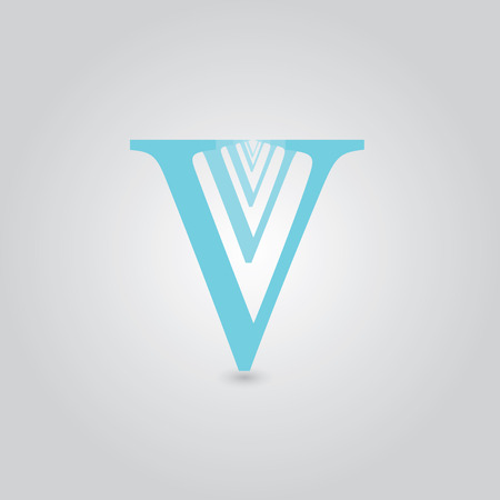 Vector illustration of a  with the letter V repeated in each other and reduce the intensity of the color.のイラスト素材