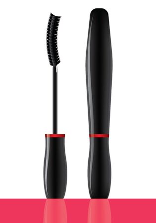 Vector illustration of a tube of mascara. Isolated.のイラスト素材