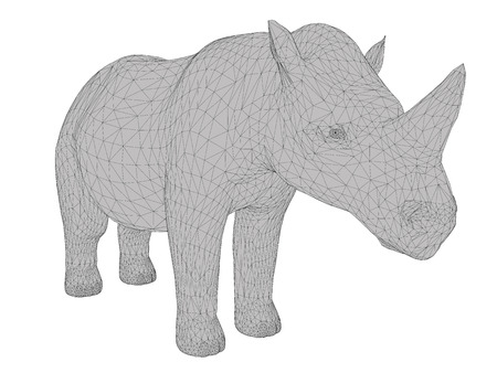 Vector illustration of a polygonal rhino. Isolated.のイラスト素材