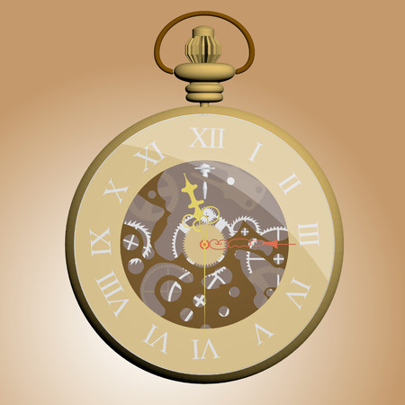 Vector illustration of a pocket watch. のイラスト素材