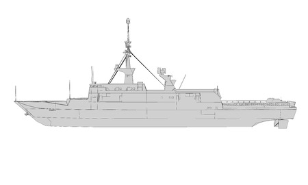 Vector illustration of a side view of the ship.のイラスト素材
