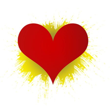 Pattern with a heart. Red heart on grunge background. Vector illustration.のイラスト素材