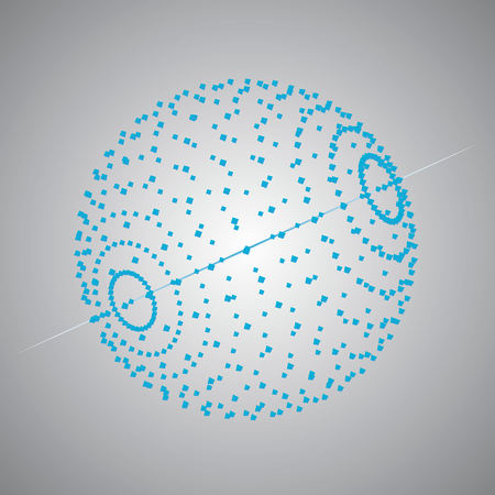 A sphere consisting of polygons. 3D. Vector illustration.のイラスト素材