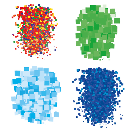 Set with four piles consisting of squares. Vector illustration.のイラスト素材