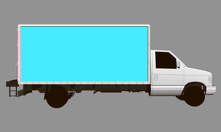 Polygonal truck. Side view. 3D. Vector illustration.のイラスト素材