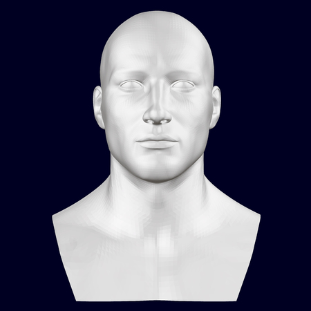 Bust of a man. Front view. 3Dのイラスト素材