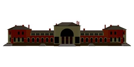 Large estate isolated on a white background. Front view. 3D. Vector illustrationのイラスト素材