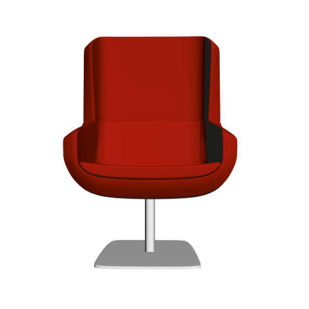 Red comfortable chair. Front view. 3D. Vectorのイラスト素材