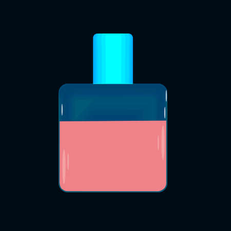 Perfume bottle isolated on a dark background. Vector illustrationのイラスト素材