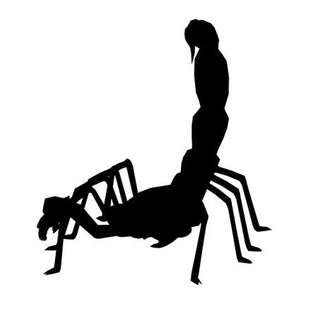 Scorpion silhouette isolated on white background. Vector illustrationのイラスト素材